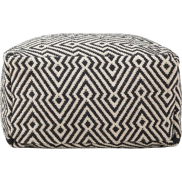 Пуф-табурет Beliani з сидінням у чорно-білому візерунку, бавовняний Mukki