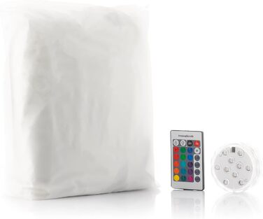 Надувне крісло з різнокольоровим світлодіодним підсвічуванням та пультом дистанційного керування, Chitt InnovaGoods, сіре, біле та сіре крісло