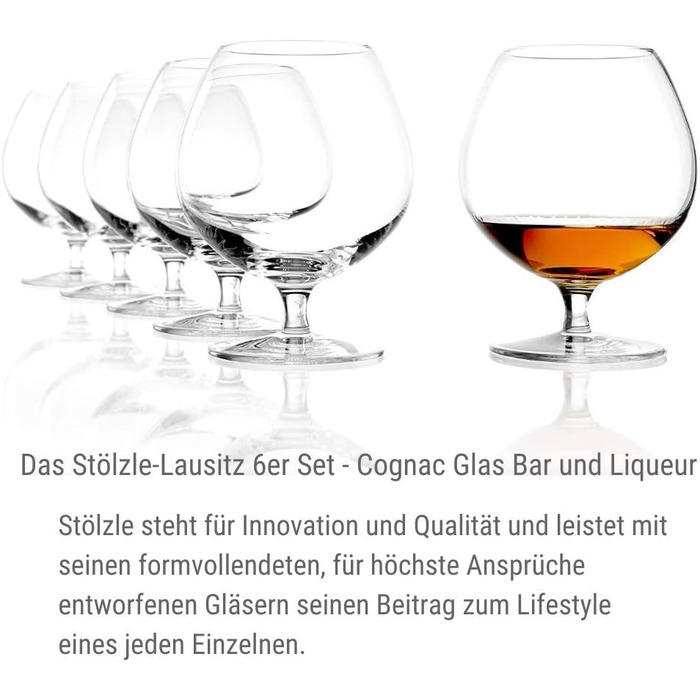 Келихи для коньяку Stlzle Lausitz I 585 мл I набір з 6 коньячних келихів I можна мити в посудомийній машині I тонке безсвинцеве кр