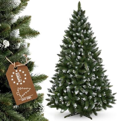 Штучна ялинка зі срібними кульками та інеєм 180 см KADAX