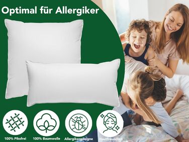 Пухова подушка DREAMSTAR 40 x 80 см 3-камерна пухова подушка Пухова та пір&39яна подушка 40 x 80 см Сертифікована подушка Oeko-Tex Найвища готельна якість Підходить для алергіків Бавовна 40 x 80 см