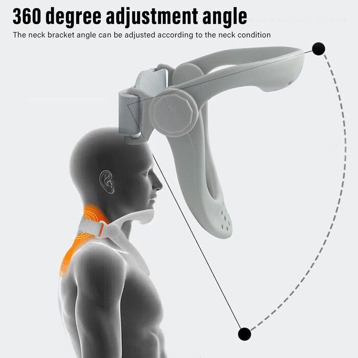 Бандаж для шиї ANKROYU, корекція постави, бандаж для шиї, регульований на 360 градусів пристрій для витягування шийного хребця, виконуйте домашні завдання, дивіться телевізор, грайте з мобільним телефоном