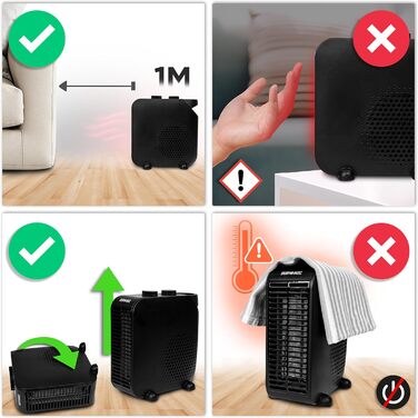 Тепловентилятор Duronic, електричний обігрівач потужністю 2000 Вт для підключення до розетки, невеликий міні-обігрівач для ніг, електричний радіатор з 2 швидкостями, функція охолодження (HV21)