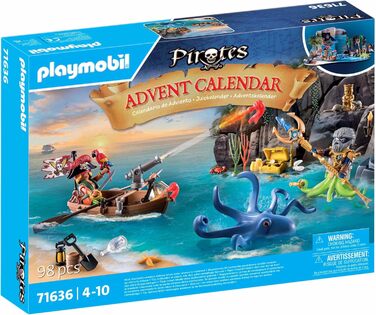 Адвент-календар PLAYMOBIL Pirate 71636, 98 деталей