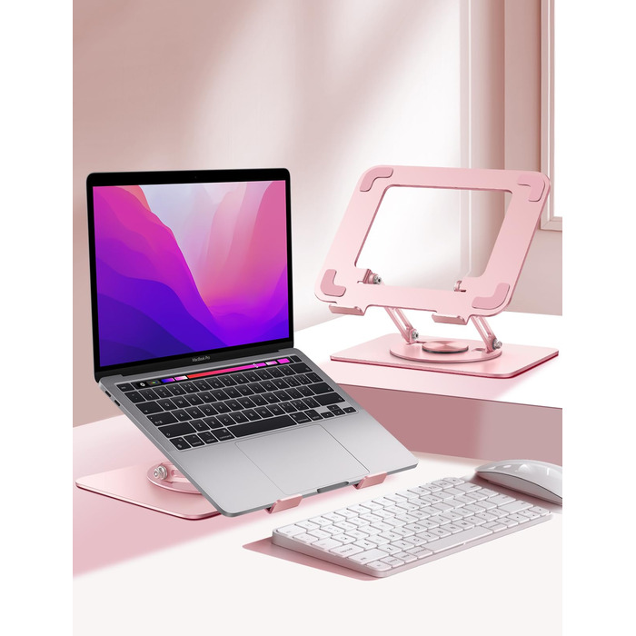 Підставка для ноутбука VAYDEER з регульованою висотою та поворотною базою на 360 та складною конструкцією ергономічний тримач для ноутбука на стіл, сумісний з MacBook, Dell, HP та іншими ноутбуками з діагоналлю 1017,3 дюйми