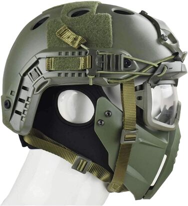 Тактичний захисний шолом для піжам, напівзахисний щиток для обличчя та розділені 3D-маскури, підходить для пейнтболу, ігор CS та інших видів активного відпочинку.