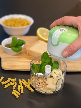 Подрібнювач з USB-портом, міні-кухонний комбайн - Multi-Chopper - Акумуляторна батарея - Crush, Cut & Chop, білий, 3 Seconds Chopper -