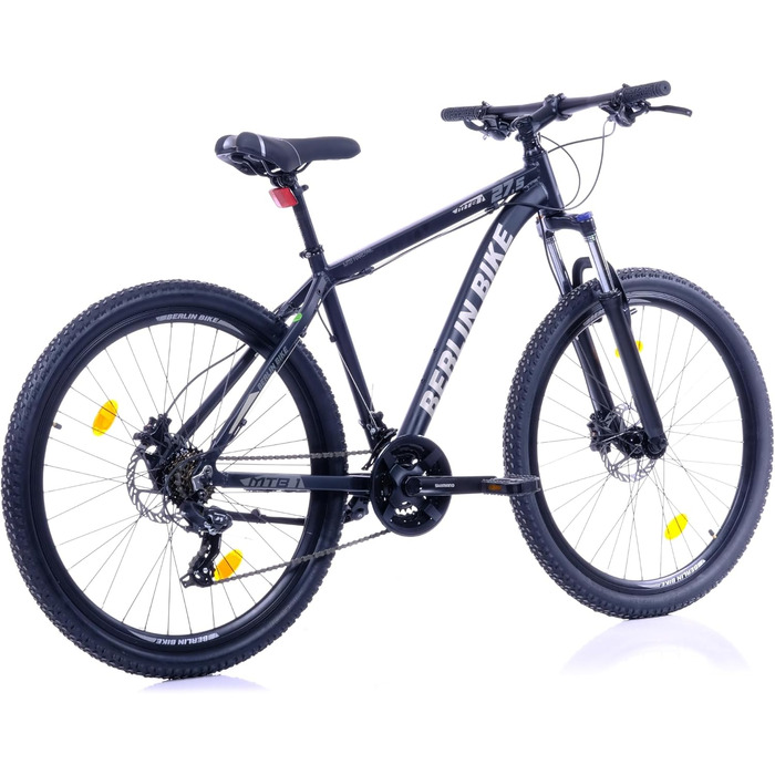 Гірський велосипед MTB1 з повним комплектом Shimano 21-швидкісна Shimano FD-TZ500/RD-TY300D, гідравлічні дискові гальма Dacron, чорно-сріблястий колір, колеса 27,5 дюймів та висота рами 46 см