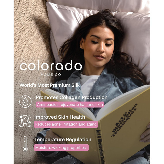 Комплект шовкової постільної білизни Colorado Home Co Mulberry, 100 шовк, простирадло з глибокою кишенею, повне приталене простира