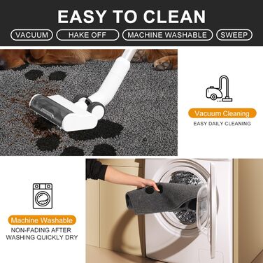 Килимок Mibao для прихожих 50 x 80 см, брудозбірний килимок для вхідних та задніх дверей, нековзні килимки для підлоги, можна прати в пральній машині, м&39який килимок для домашніх тварин, для брудного взуття та лап, сірий 50 x 80 см (прямокутна призма)