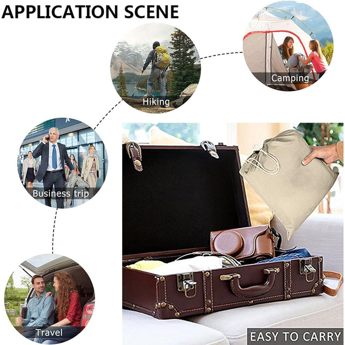 Вкладиш для спального мішка, літній спальний мішок, дорожній спальний мішок, тонкий, легкий та компактний, ідеально підходить для хостелів, гірських хатин, молодіжних хостелів, кемпінгу, активного відпочинку тощо, коричневий, розмір L (210*180 см)