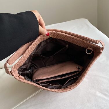 Сумочка жіноча сумка, шоппер дами великий PU шкіряна ткана сумка ретро сумка через плече мода сумка через плече з гаманцем, класич