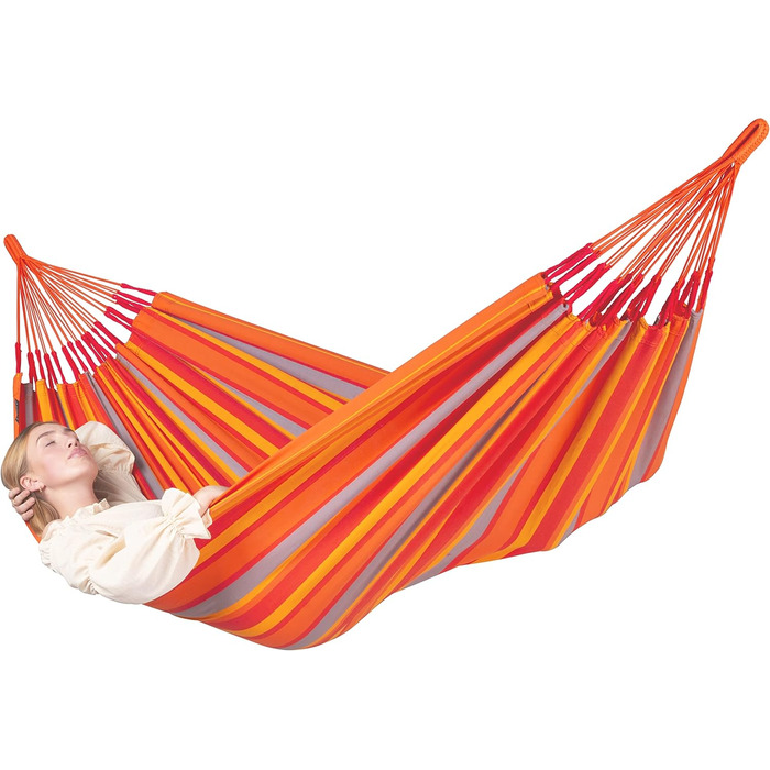 Класичний одномісний гамак, ручної роботи в Колумбії, шириною 140 см для відпочинку в приміщенні та на відкритому повітрі. (Toucan