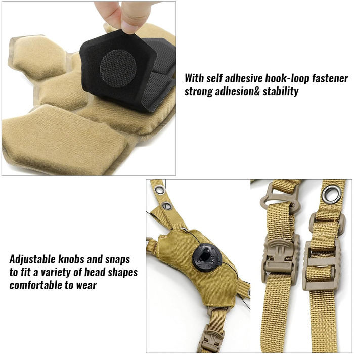 Тактичні накладки на шолом та регульований ремінець для підборіддя шолома для Tactical Fast Me ACH Bump FMA EXF Запасний комплект аксесуарів кольору хакі