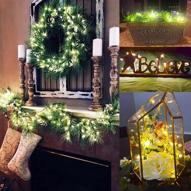 Світлодіодних казкових вогнів, що працюють від батареї, 20 світлодіодів мікро мідного дроту, 2M освітлення світлячка для DIY Різдв