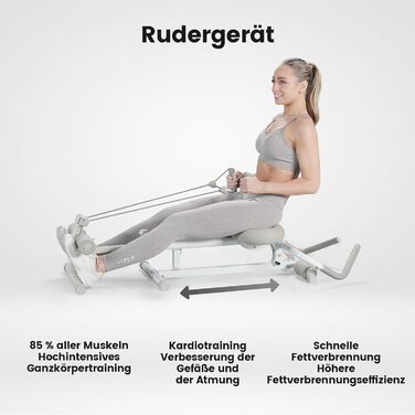 Гребний тренажер WONDER CORE 4-в-1 для домашнього використання, тренажер для жиму ногами, тренажер для пресу та римський тренажер для кардіо та силових тренувань Компактний, тренування всього тіла, до 242 кг