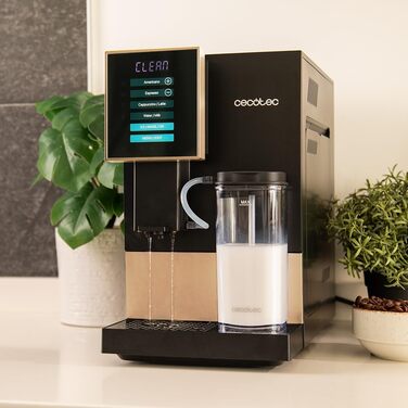 Повністю автоматична кавоварка Cremmaet Compactccino Black Rose, 19 бар, контейнер для молока, система термоблоків, 5 рівнів помелу, зберігання 150 г кави Black Rose Compactccino