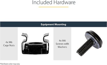 Полиця - Перфорована універсальна полиця для кріплення в стійку для 19-дюймових мережевих шаф - Пасивно вентильована - Надміцна - Вантажопідйомність 20 кг - Глибина 40 см, Чорна (CABSHELF116V) 1U вентильована 400 мм, 1U