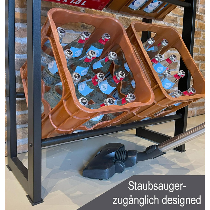 Стійка для напоїв QUICK STAR 104x30x90 см для 6 ящиків, тримач для напоїв, окремостояча полиця, надзвичайно стійка, 104 x 30 x 90 см, без полиці