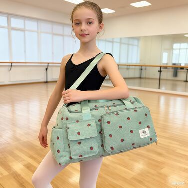 Спортивна сумка для дітей, дорожня сумка для дівчаток та жінок з відділенням для взуття та відділенням для вологи, вельветова сумка для плавання, дорожня сумка для вихідного дня, дизайн полуниці, сумка для ручної поклажі, пляжна сумка для подорожей, фітне