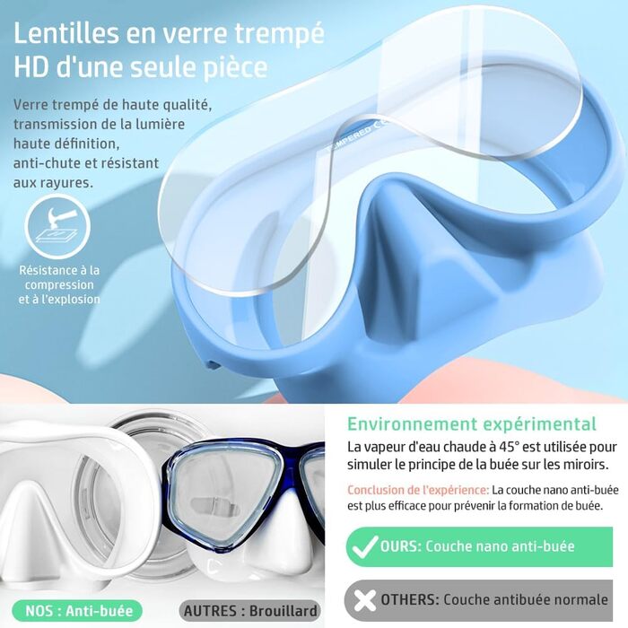 Набір для дорослого підводного плавання, безрамкова маска для дайвінгу Macaron, маска для підводного плавання з надшироким оглядом 180 та захистом від запотівання, професійна маска для підводного плавання із захистом від протікання, плавальні окуляри для 