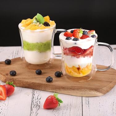 Набір склянок для латте макіато з подвійними стінками Скляні чашки з боросилікатного скла Скляний набір 2 скляних скляних склянок