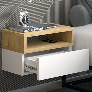 Тумба приліжкова Vicco Urbano, дуб золотистий/білий, 45 x 28 см Коричнева одномісна