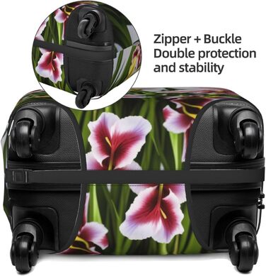 Чохол для валізи Gladiolus, міцний захист, підходить для багажу розміром 45,7 - 81,3 см, Чорний, Великий