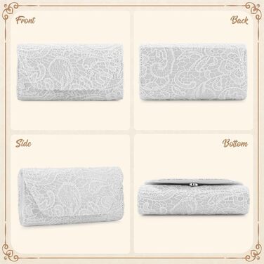 Елегантна жіноча мереживна вечірня сумка-клатч, чудова сумка-клатч, елегантна сумочка, весільна сумка через плече для весілля, вечірки, коктейлю A-білий