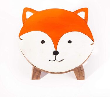 Дитячий стілець FairEntry, табурет, дитячий стілець з масиву дерева з мотивом лисиці, висота сидіння 25 см для нашої дитячої сидяч