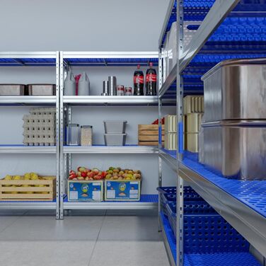 Харчова полиця з 4 пластиковими полицями, висота 180 см (180x148x50)