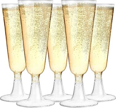 Келихи для шампанського преміум-класу MATANA 48 пластикові, пластикові келихи для шампанського, 150 мл - багаторазові та стійкі -