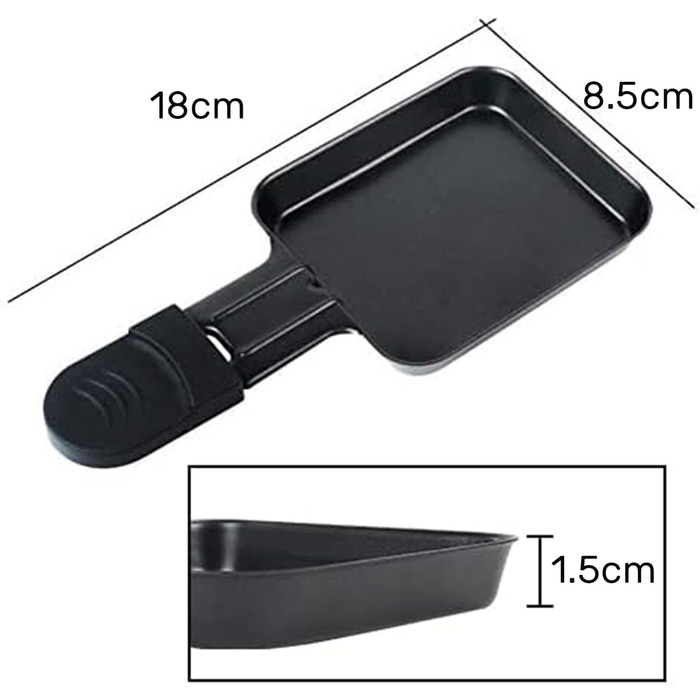 Сковороди для раклету HengBO для аксесуарів для гриля для раклету, сковороди для раклету з антипригарним покриттям, 4 шт. и 4 квадратних сковороди для раклету