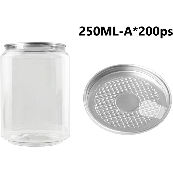 Пластикові стаканчики з кришками, що герметично герметичні, прозорі, для боба, скляна ємність для смузі, сумісна з автоматичним герметиком для стаканчиків, 200 шт. x 250 мл, один розмір
