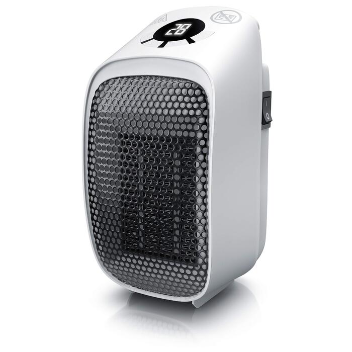 Енергозберігаючий, тихий вентилятор-обігрівач - підключається до мережі - керамічний нагрівальний елемент з термостатом - захист від перегріву - невеликий підключається до мережі вентилятор-обігрівач/променевий обігрівач - для ванної кімнати, спальні, офі