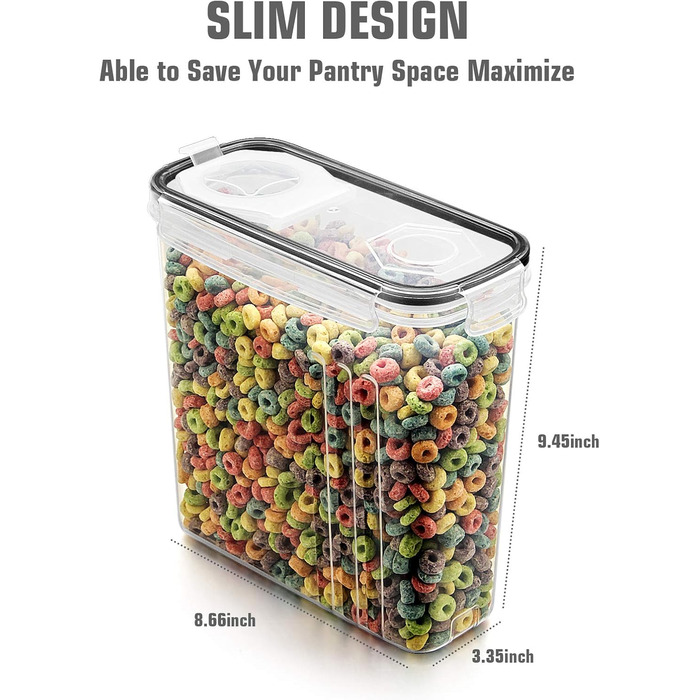 Герметичні контейнери Wildone для зберігання цукру, борошна, закусок, випічки, герметичні з кришками, що закриваються, 4 упаковки (4 л)