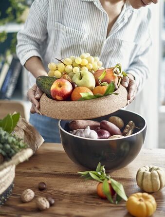 Різак для фруктів та овочів Emile Henry EH348764 ø27 см, кераміка та корок, червоний Grand Cru 4,7 л