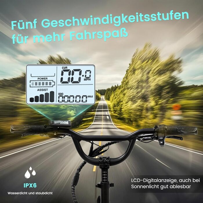 Складаний електровелосипед MOONCOOL, 20-дюймовий електровелосипед для чоловіків та жінок з акумулятором 36 В 20 Аг, двигуном 250 Вт, РК-дисплеєм, швидкістю 25 км/год, запасом ходу 167 км, IP65, 45 м/год електровелосипед з великими кошиками, сланцево-сірий