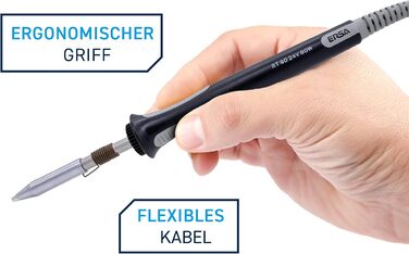 Цифрова паяльна станція потужністю 80 Вт з регульованою температурою 150 - 450 C, включаючи паяльний наконечник 2,2 мм долотоподіб