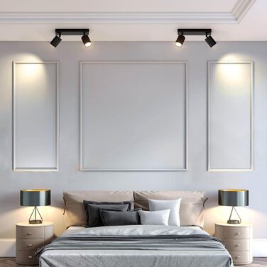 Стельовий прожектор 2 полум'я чорний, GU10 Стельовий світильник Прожектор поворотний, точковий світильник поворотний стельовий спо