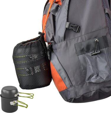 Посуд для кемпінгу та пікніків, набір туристичного посуду з антипригарним покриттям, каструлі та сковороди для приготування їжі на відкритому повітрі, для походів, трекінгу та подорожей з рюкзаком