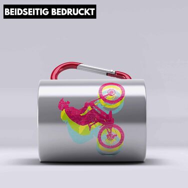 Тренд - Подарунок для гірського велосипеда, кружка з нержавіючої сталі, карабін, ідея подарунка для гірського байкера, дитячий карабін, кружка з нержавіючої сталі, карабін з нержавіючої сталі, чоловічі аксесуари з графікою, MTB Fun (червоний)