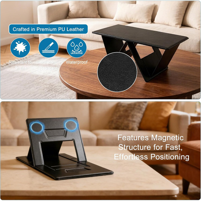 Портативний складаний стіл для ноутбука для автомобіля, дивана, ліжка. Міцна стільниця високої щільності, багатофункціональний стіл для читання та ноутбука, стандартний розмір