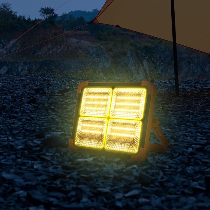 Сонячний акумуляторний магнітний світлодіодний робочий ліхтар FOMIYES, зовнішній аварійний ліхтар із вибухобезпечним корпусом, компактний для кемпінгу, риболовлі, походів