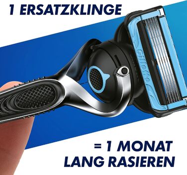 Леза для бритв Gillette ProShield Chill, 6 змінних лез для вологих бритв чоловічі з 5-кратним лезом, виробництво Німеччина