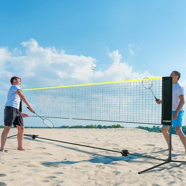 Бадмінтонна сітка VEVOR, регульована по висоті волейбольна сітка, складна сітка для піклболу 510 x 155 x 103 см, портативна, легко збирається тенісна сітка зі штангами, підставкою та сумкою для перенесення