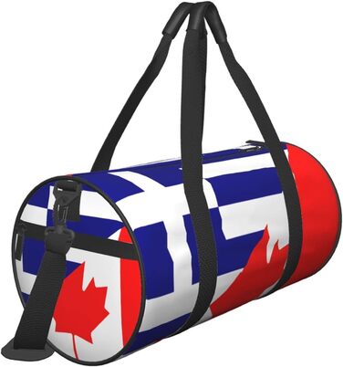 Дорожня сумка з прапорами Греції та Канади, спортивна сумка для йоги та коротких подорожей