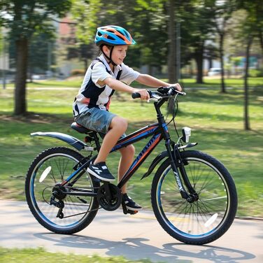 Гірський велосипед Talson 26 дюймів з передньою підвіскою та ліхтарями, 21-швидкісна Shimano Faster BBO