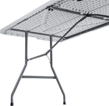 Складаний садовий стіл KADAX 180 x 74 x 73 см, водонепроникний складний стіл, стіл для вечірок у саду, на патіо та на балконі, міцний фуршетний стіл, кемпінговий стіл (білий)