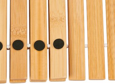 Килимок для ванної Relaxdays з бамбука, 80x50 см, нековзний килимок для душу, килимок для ванної кімнати, що згортається, натуральний/білий